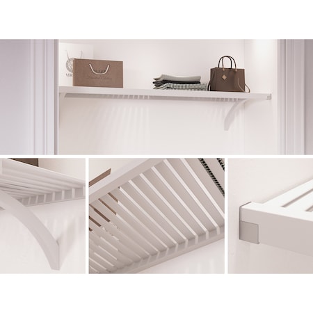 John Louis Home Solid Wood 12in. Deep 6ft. Shelf Kit White JLH-644W